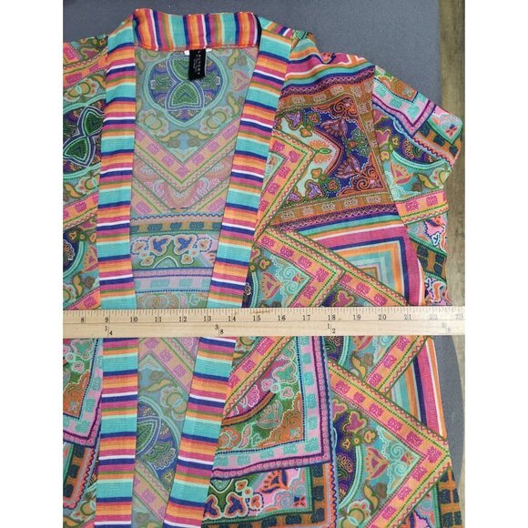 LAUNDRY by Shelli Segal One Size Swim Coverup Open Sheer Kimono Boho Festival - Picture 7 of 8